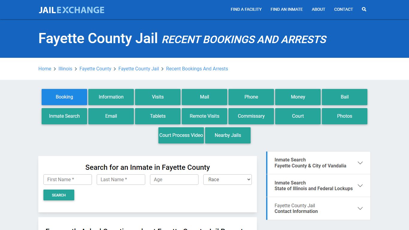 Fayette County Jail IL Recent Arrests and Bookings - Jail Exchange