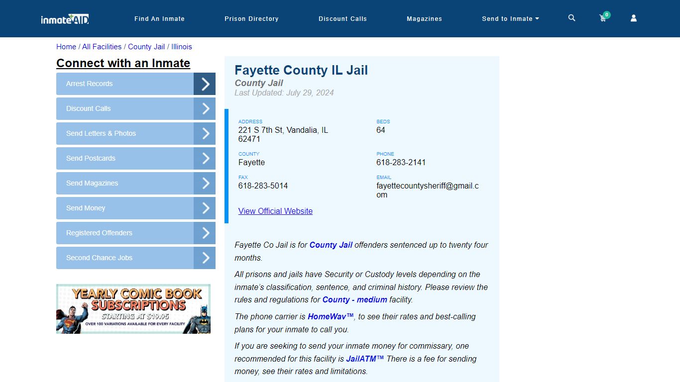 Fayette County IL Jail - Inmate Locator